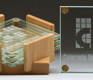 Glass Coaster /Holder Set