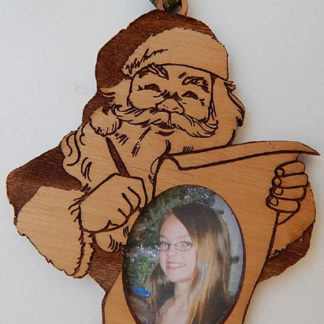 Santa with Picture Cut - Small Ornament without Crystals