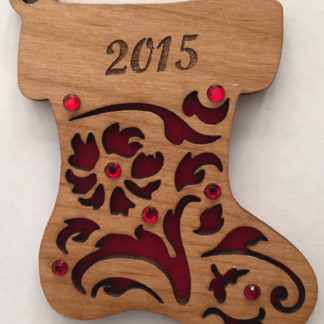 Stocking #1-C  - Small Ornament with Crystals