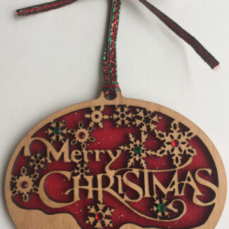 Merry Christmas 2017- Small Ornament with Crystals