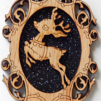 Flying Reindeer #1 - Small Ornament without Crystals