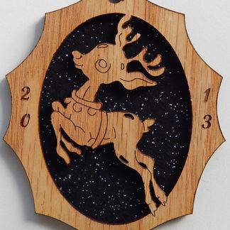 Flying Reindeer #2 - Small Ornament without Crystals