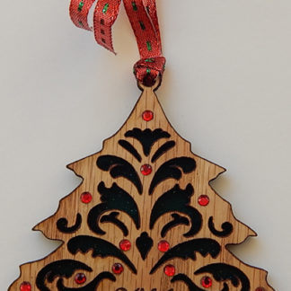 Christmas Tree #1- Small Ornament with Crystals