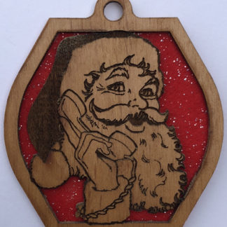 Santa Phone - Small Ornament without Crystals