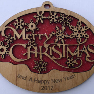 Merry Christmas 2017- Small Ornament without Crystals