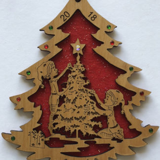 Elf Christmas Tree 2018 - Small Ornament with Crystals